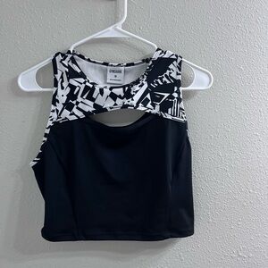 Gymshark Black & White Cutout Sports Crop Top